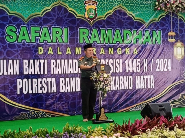 Dandim 0506/Tangerang Safari Ramadhan Bhakti Ramadhan di Polresta Bandara Soekarno Hatta
