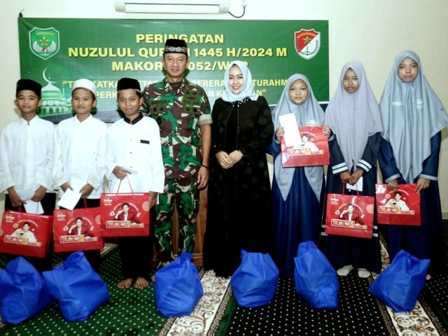 Korem 052/Wkr Gelar Peringatan Nuzulul Qur'an 1445 Hijriyah