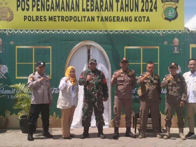Koramil 01/Tln Pantau Pos PAM Ketupat Jaya 2024 di Kawasan Kuliner Aloha PIK-2