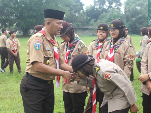 Kasdim 0510/Tigaraksa Buka Persami Pramuka Tahun 2024 di Curug