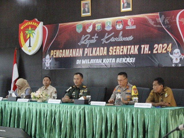 Kodim 0507/Bekasi Gelar Rakor Pam Pilkada Bersama Bawaslu, KPU dan Unsur Forkopimda Kota Bekasi
