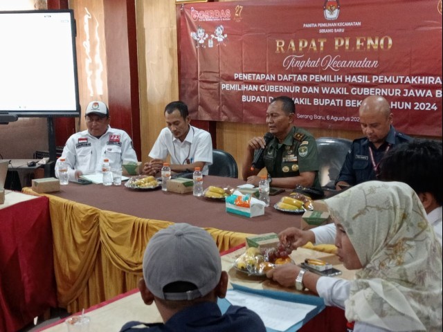 Danramil 12 Serang Baru Hadiri Rapat Pleno Terbuka Rekap Daftar Pemilih Hasil Pemutakhiran (DPHP) Pilkada Serentak 2024