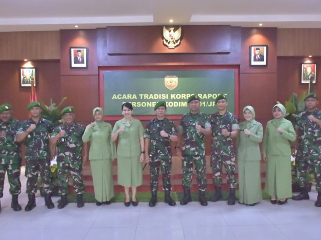 Dandim 0501/JP Pimpin Acara Korps Raport Penerimaan Personel Baru Dan Pelepasan Personel Pindah Satuan
