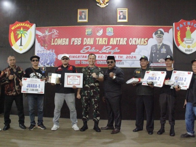 Rekatkan Soliditas Antar Ormas Kota Bekasi, Kodim 0507/Bekasi Gelar Lomba Tari Dan PBB Dalam Rangka Memeriahkan HUT RI ke-79