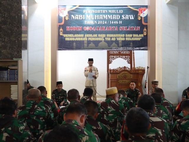 Kodim 0504/Jakarta Selatan Peringati Maulid Nabi Muhammad SAW 1446 H