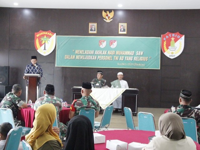 Teladani Sifat Rasulullah, Kodim 0507/Bekasi Peringati Maulid Nabi Muhammad SAW 1446 H