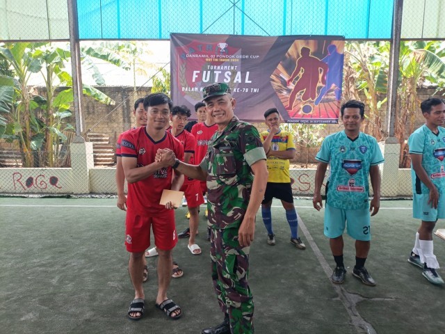 Semarakkan HUT ke-79 TNI, Koramil 02/Pondok Gede Gelar Pertandingan Futsal