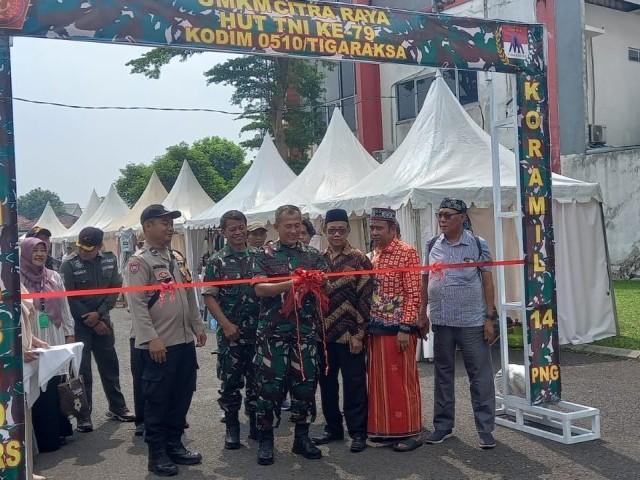 Pembukaan UMKM Dalam Rangka HUT ke-79 TNI di Wilayah Koramil 14/Panongan