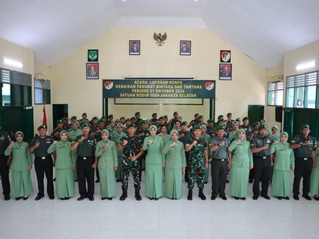 Kodim 0504/Jakarta Selatan Gelar Acara Kenaikan Pangkat Pangkat Periode 1 Oktober 2024