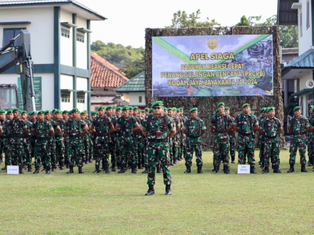 Kodam Jaya Gelar Apel Pasukan Reaksi Cepat Penanggulangan Bencana (PRCPB)