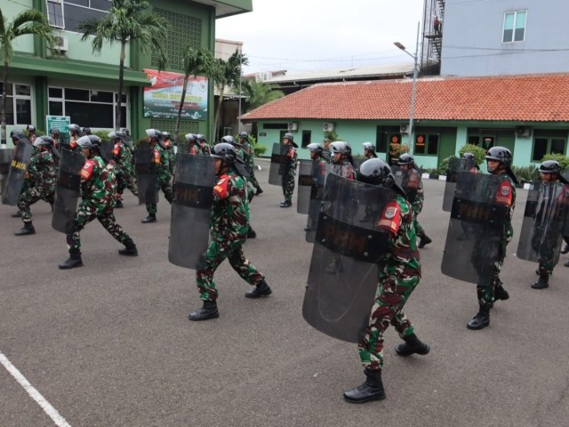 Kodim 0504/Jakarta Selatan Laksanakan Latihan Penanggulangan Huru Hara (PHH)