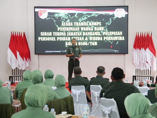 Dandim 0506/Tangerang Pimpin Penerimaan Warga Baru dan Sertijab Danramil