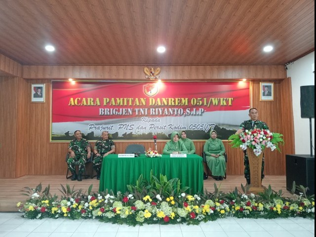 Kunjungan Kerja Danrem 051/Wijayakarta di Makodim 0505/JT