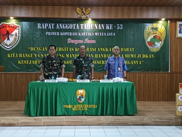 Wujudkan Kesejahteraan Anggota Kopad, Primer Koperasi Kartika Mulya Jaya Kodim 0505/JT Gelar RAT ke-53