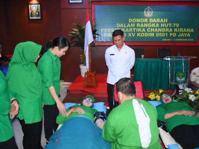 Kodim 0501/JP Gelar Donor Darah dalam Rangka HUT Persit ke-79 Tahun 2025