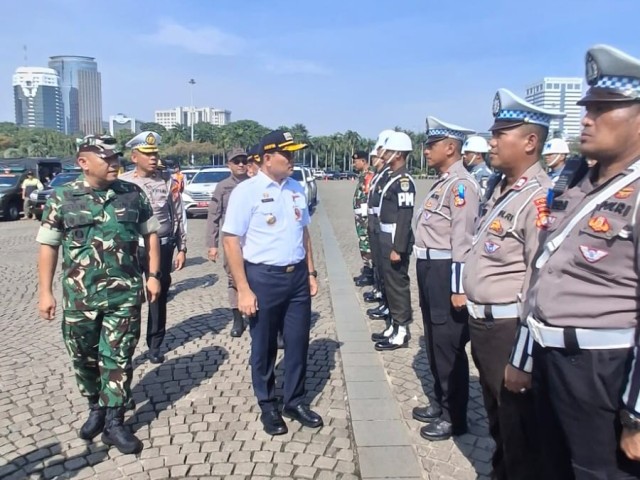 Kasdim 0501/Jakarta Pusat Mengikuti Apel Besar Jajaran Terpadu Kota Administrasi Jakarta Pusat