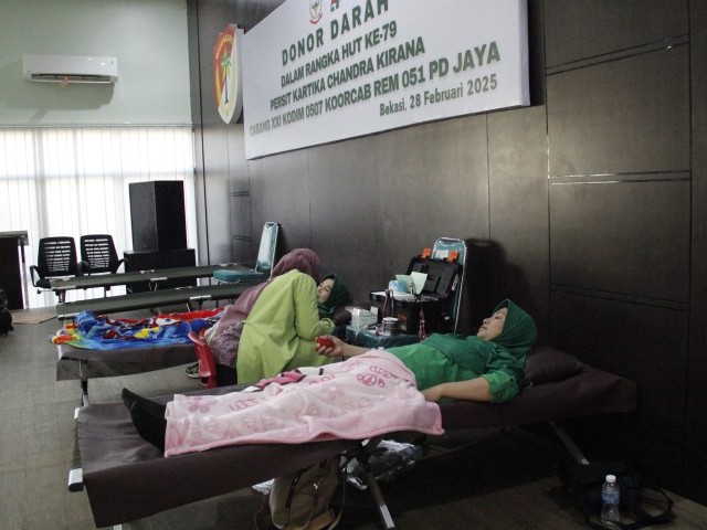 Kodim 0507/Bekasi Berhasil Sumbangkan Ratusan Kantong Darah Untuk PMI