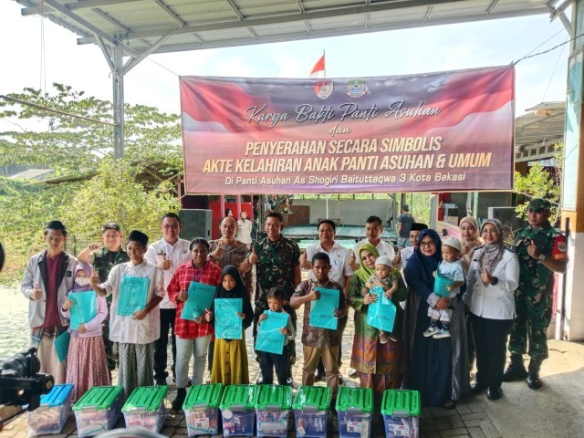Bangun Asa Para Yatim Piatu, Kodim 0507/Bekasi Dukung Program Korem 051/Wkt Dalam Rehab Panti Asuhan dan Pembuatan Akta Kelahiran