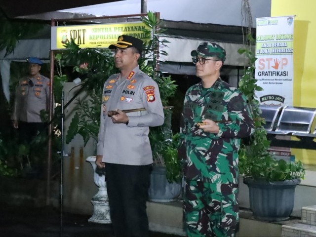 Sinergitas Kodim 0503/JB Bersama Tiga Pilar Jakarta Barat Patroli Gabungan di Wilayah Kecamatan Palmerah