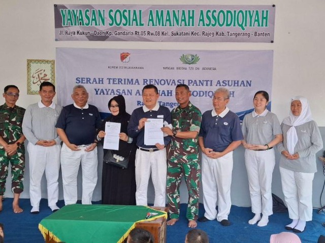 Korem 052/Wkr dan Yayasan Buddha Tzu Chi Indonesia Resmikan Hasil Renovasi Panti Asuhan Yayasan Amanah Assodiqiyah