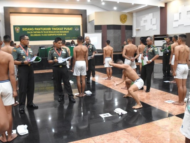 Sidang Pantukhir Tingkat Pusat Calon Tamtama PK TNI AD Reguler dan Keagamaan Gel I TA 2023 Subpanpus Kodam Jaya