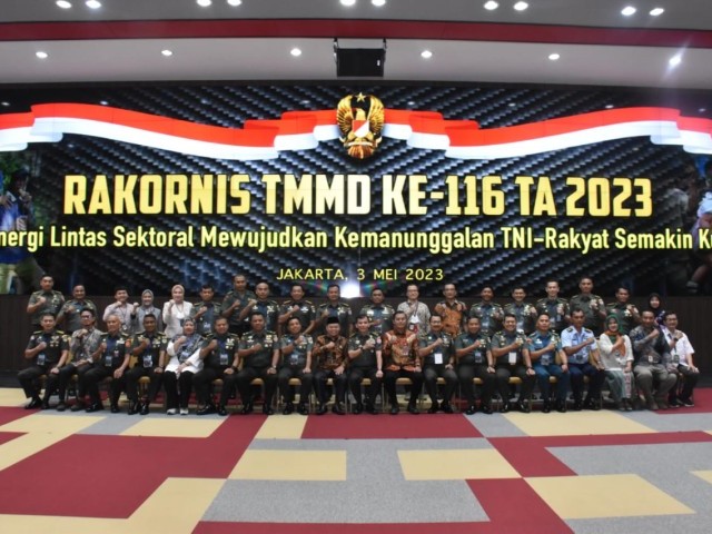 Pengabdian TNI Untuk Negeri, Wujud Sinergitas Membangun Negeri Rakornis TMMD Ke - 116 TA 2023
