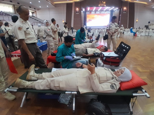 Sub Unit Korpri Kodam Jaya Ikuti Program Donor Darah Korpri TNI TA 2023
