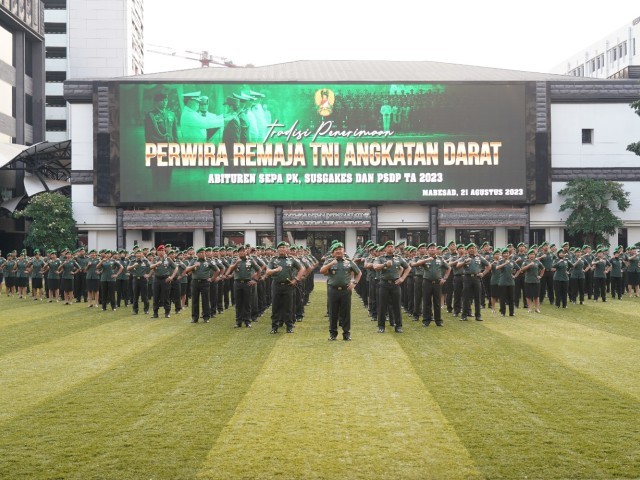 Pangdam Jaya Hadiri Tradisi Korps Penerimaan Perwira Remaja TNI AD Abituren Sepa PK, Susgakes dan PSDP TA 2023