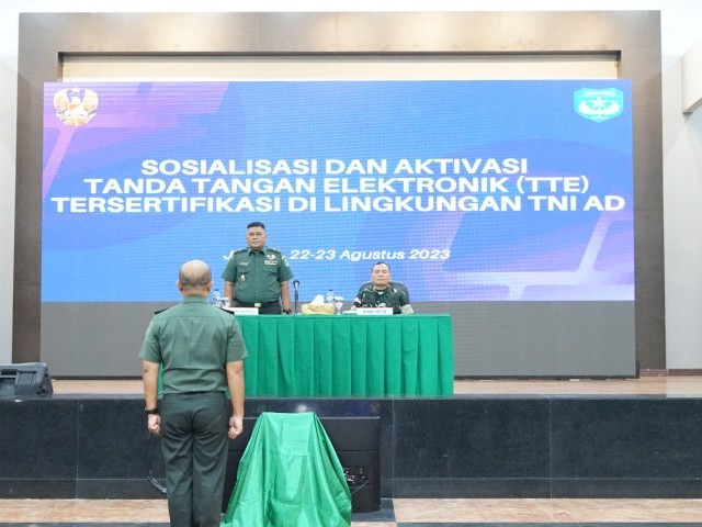 Kodam Jaya Gelar Sosialisasi dan Aktivasi Tanda Tangan Elektronik (TTE) Tersertifikasi di Lingkungan TNI AD