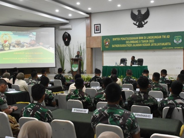 Penutupan Bimtek Penatausahaan BMN Gelombang II Tahun 2023 Satjar Kodam Jaya