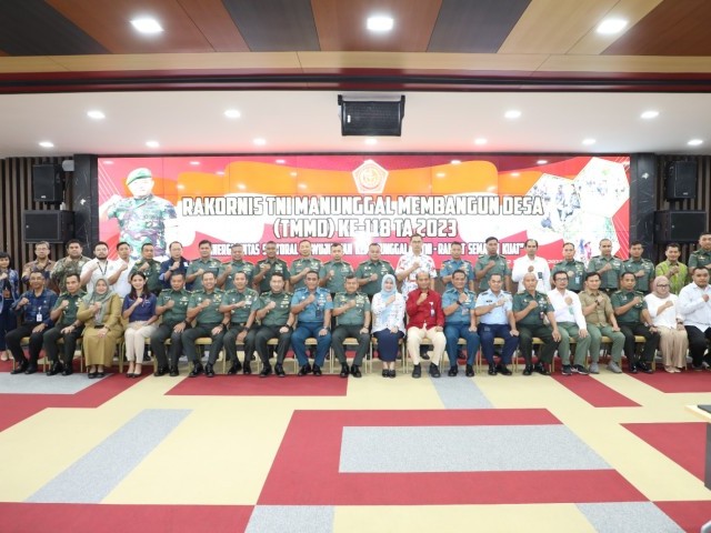 Aster Kasdam Jaya bersama Kapendam Jaya Hadiri Rakornis TMMD Ke 118  di Mabesad