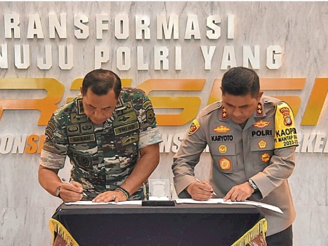 Pangdam Jaya Menghadiri Acara Penandatanganan Perjanjian Kerja Sama Antara Polda Metro Jaya dengan Kodam Jaya/Jayakarta