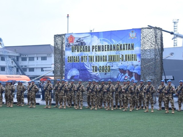 Pangdam Jaya Menghadiri Upacara Pemberangkatan Satgas MTF TNI Konga XXVIII-O UNIFIL TA. 2023-2024