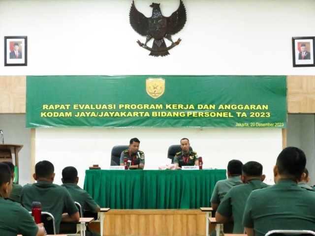 Rapat Evaluasi Program Kerja dan Anggaran Kodam Jaya Ta. 2023 Bidang Personel