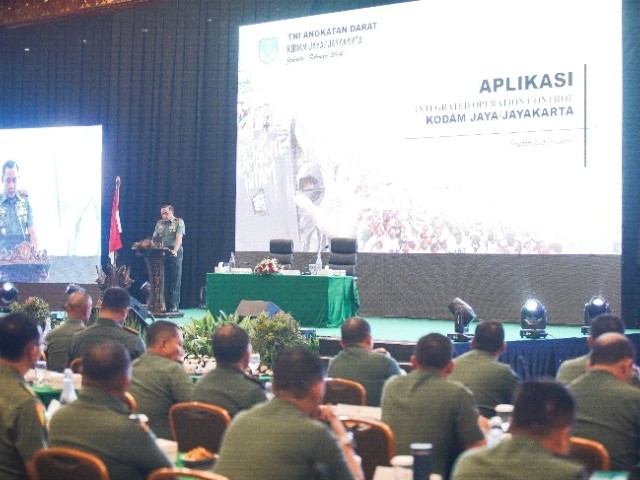 Rapim TNI AD, Pangdam Jaya Paparkan Aplikasi Lapor Cepat Integrated Operation Control (IOC)