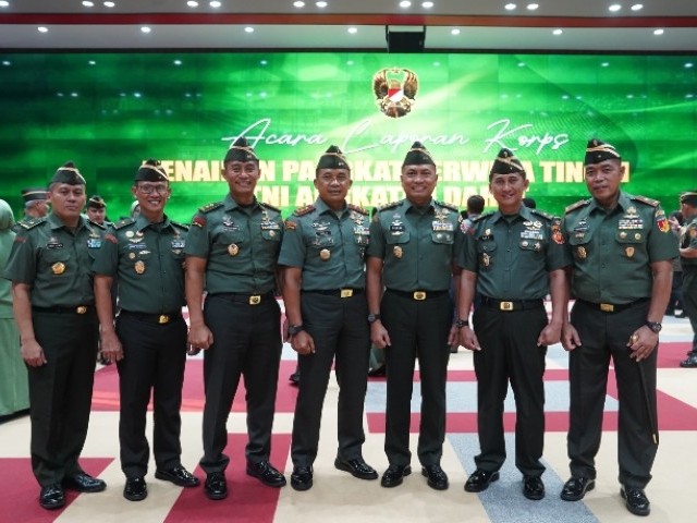 Pangdam Jaya Menghadiri Acara Laporan Korps Kenaikan Pangkat Pati TNI AD