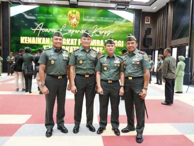 Pangdam Jaya Hadiri Acara Laporan Korps Kenaikan Pangkat Pati TNI AD