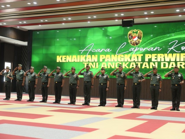 Pangdam Jaya Menghadiri Acara Laporan Korps Kenaikan Pangkat Pati TNI AD