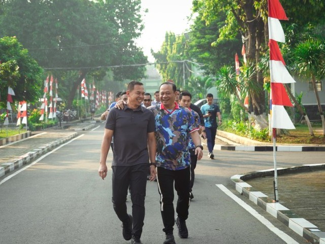 Olahraga Bersama, Kodam Jaya dan Polda Metro Jaya Pererat Soliditas
