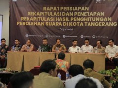 Dandim 0506/Tangerang Hadiri Rapat Koordinasi Persiapan Rekapitulasi Hasil Penghitungan Suara